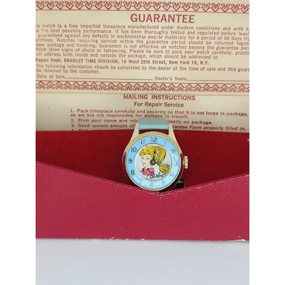 Rare Vintage 1963 Bradley Time Division Mattel Ponytail Barbie watch No. 5-191